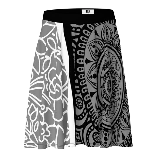 PD Skirt - Black and White Floral